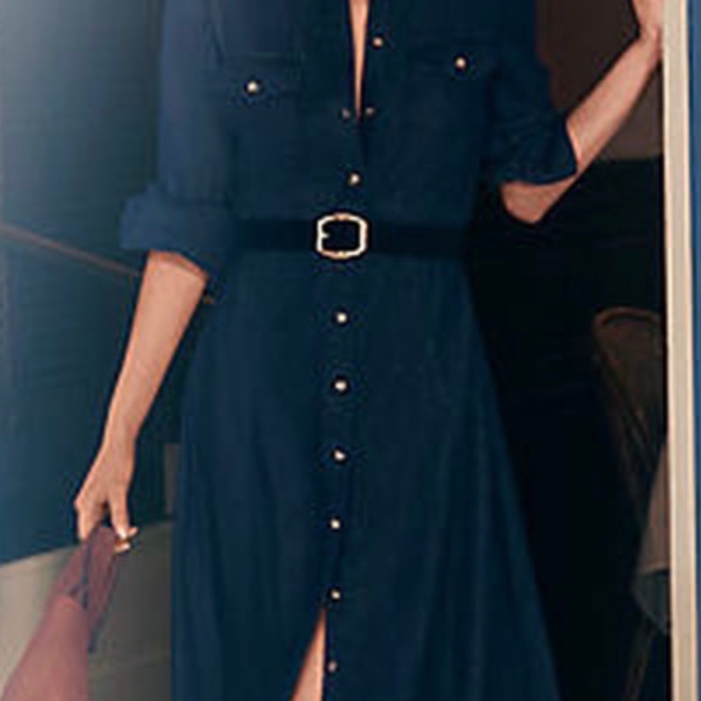 Ann Taylor Chambray Midi Shirtdress